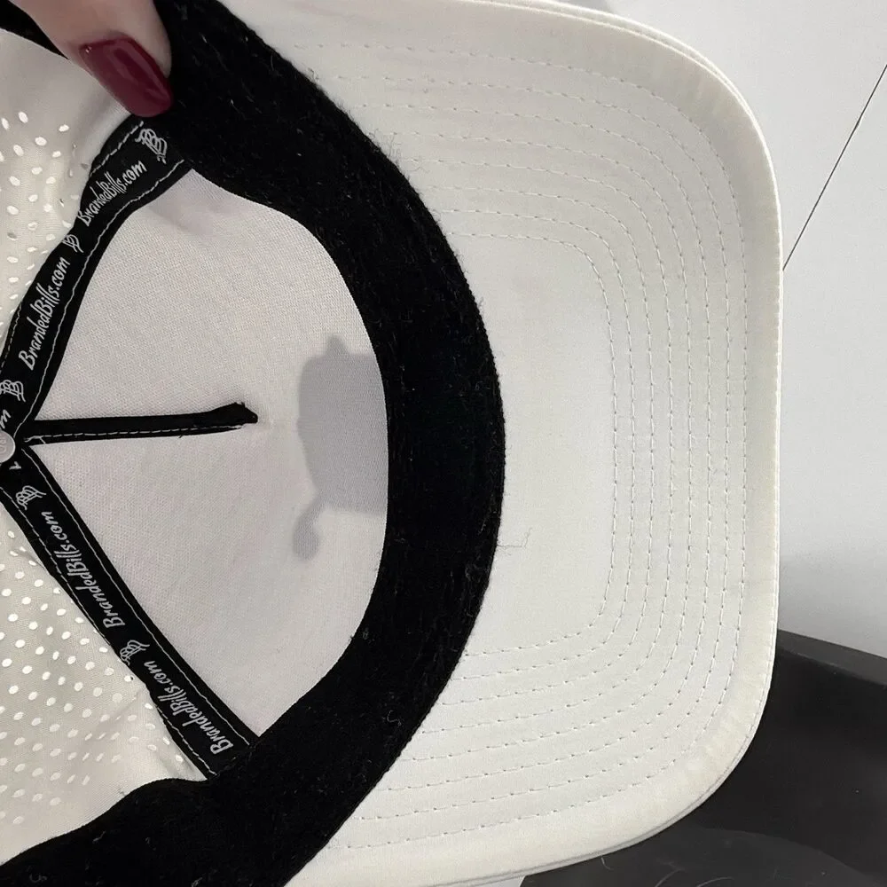 Branded Bills Nash White Golf Hat Snapback Rope Performance Cap - Picture 8 of 15